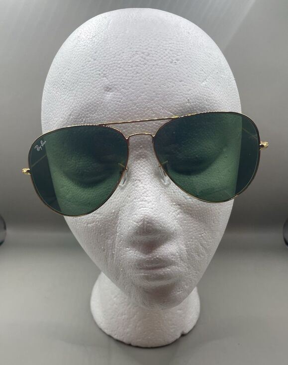 Ray Ban Aviator Pilot Sunglasses Metal Gold Frame Green Lens RB3026 62-14-138 UV main image 15